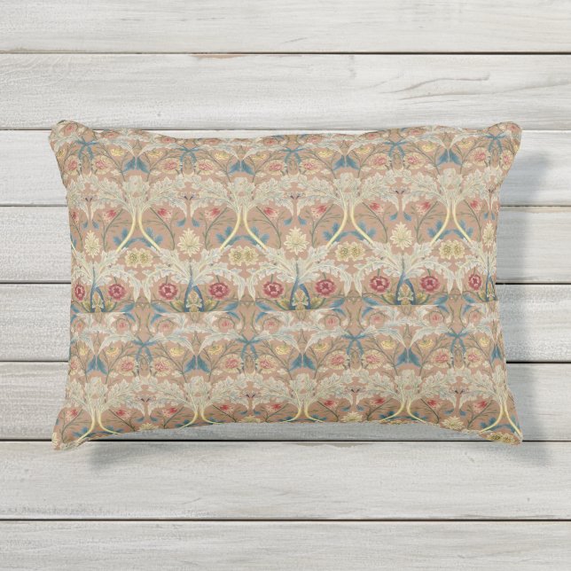 Coussin D'extérieur Art William Morris Broderie Florale (Devant)
