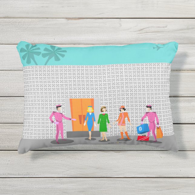 Coussin D'extérieur Atomique Palm Springs Stewardess Party Accent Cous (Devant)