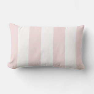 Coussin D'extérieur Bande rose pâle et blanche