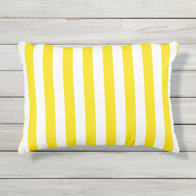 Coussin D'extérieur Bandes jaunes verticales (Devant)