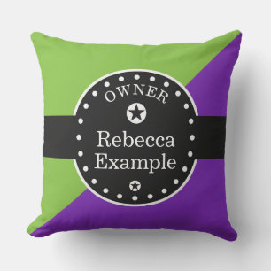 Coussin D'extérieur Bannière et rectangles noirs - violet + vos idées