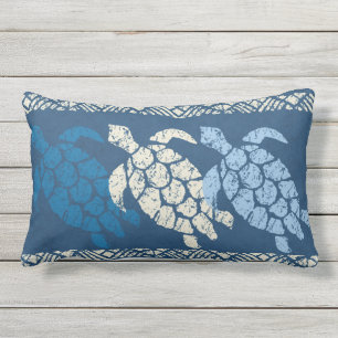 Coussin D'extérieur Batik réversible hawaïen de tortue de mer de Hon