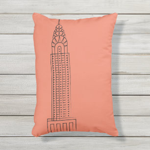 Coussin D'extérieur Bâtiment Art Déco Chrysler avec oreiller extérieur