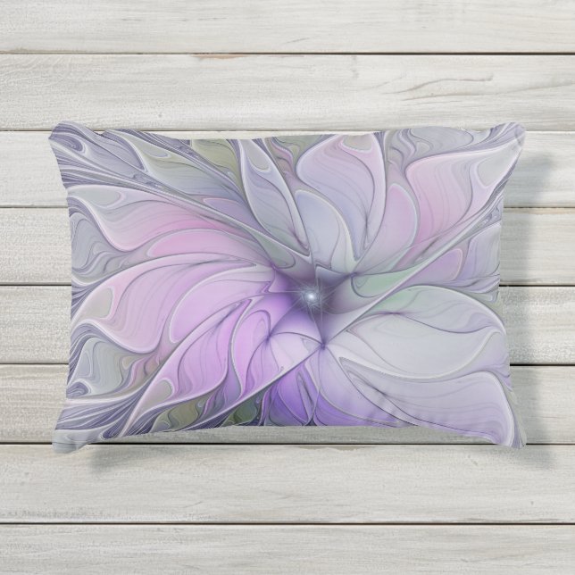 Coussin D'extérieur Beauté étonnante Fleur d'art Abstrait fractal mode (Devant)