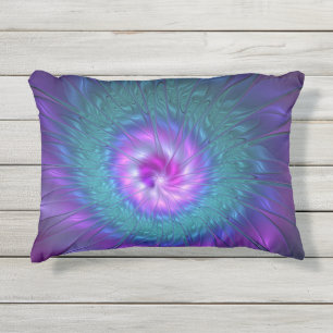 Coussin D'extérieur Beauté florale abstraite Art fractal coloré Fleur
