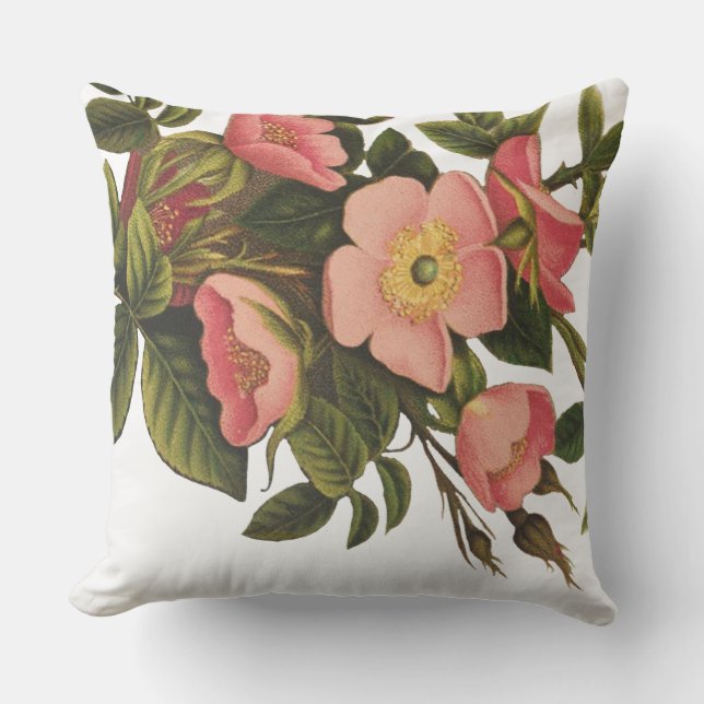Coussin D'extérieur Belle Botanique rose Rose vintage (Recto)