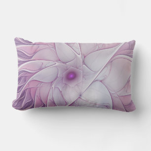 Coussin D'extérieur Belle Fleur rose moderne Fractal Art Abstrait
