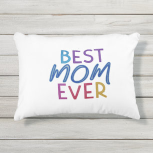 Coussin D'extérieur Best Mom Ever Simples et doux pilo texte coloré