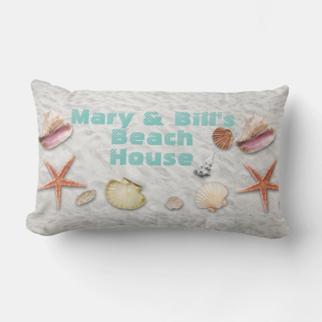 Coussin D'extérieur Bienvenue à Beach House Outdoor Patio Lumbar Couss (Recto)