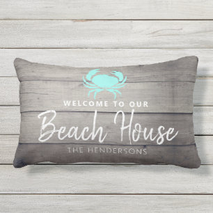 Coussin D'extérieur Bienvenue À Notre Maison De Plage Nom Nautique Ex