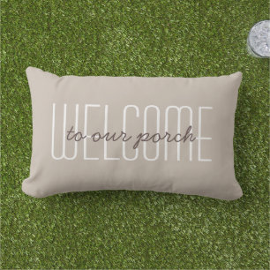 Coussin D'extérieur Bienvenue sur notre citation de porche décoratif m