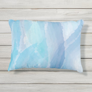 Coussin D'extérieur Bleu, abstrait, cool couleur de l'eau brosse art