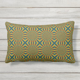 Coussin D'extérieur Bleu et jaune Bohème Imprimer Tribal moderne Ethni