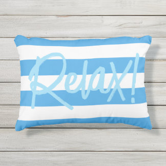 Coussin D'extérieur Bleu populaire et Blancs large bande