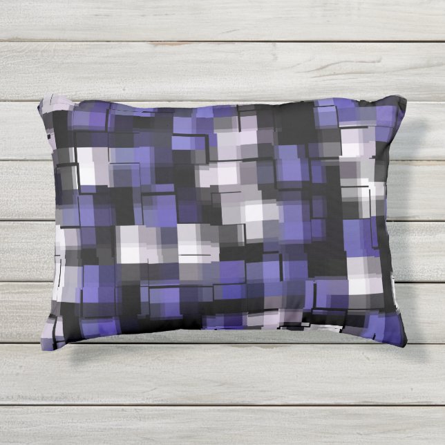 Coussin D'extérieur Bleu violet noir blanc tendance (Devant)