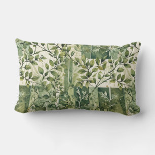 Coussin D'extérieur Blocs de couleur de petites brindilles feuillues