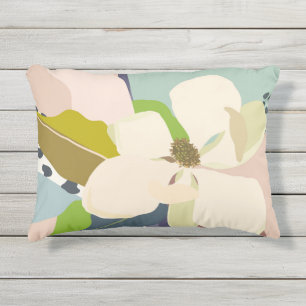 Coussin D'extérieur Blocs de couleur du Magnolia printemps fleuriste