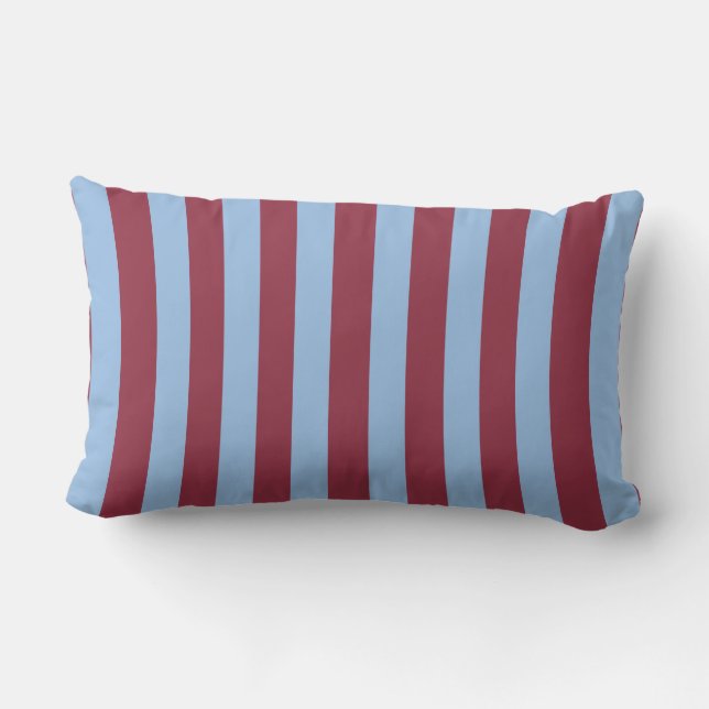 Coussin D'extérieur Blue & Burgundy Striped  (Verso)