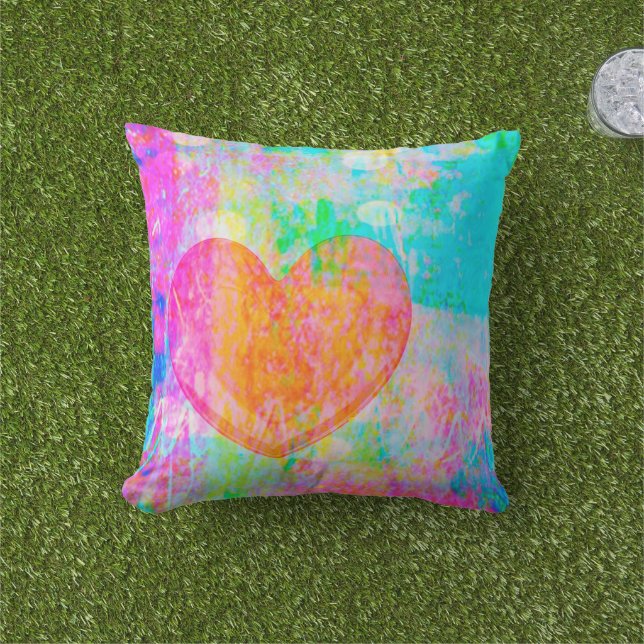 Coussin D'extérieur Boho Heart Collage (Herbe)
