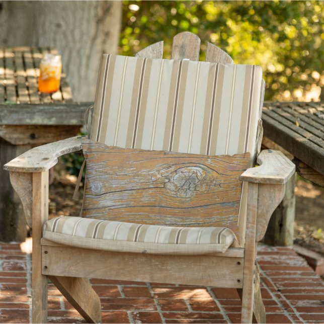 Coussin D'extérieur Bois de bois vieilli et Patiné (Chaise)