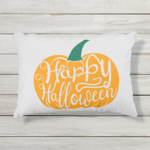Coussin D'extérieur Bonne lettre Halloween sur citrouille sculpté