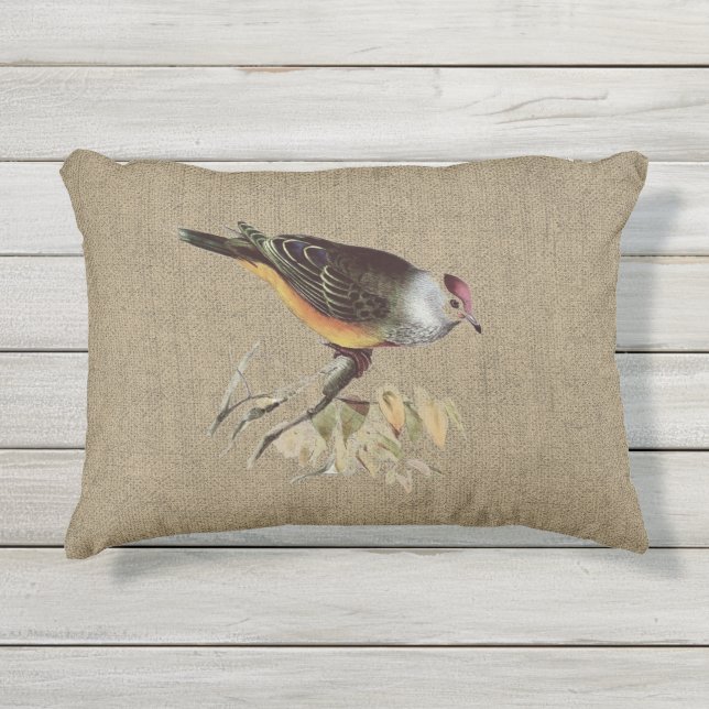 Coussin D'extérieur Burlap avec patio Bird (Devant)