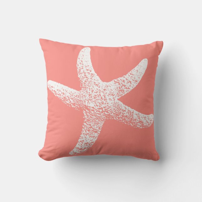 Coussin D'extérieur Carreau extérieur d'étoiles de mer roses et (Recto)