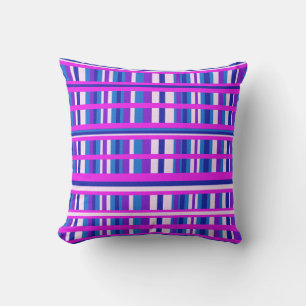 Coussin D'extérieur Carreaux Rose Violet Bleu
