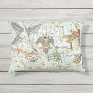Coussin D'extérieur Carte du ciel vintage Constellation d'Hercules
