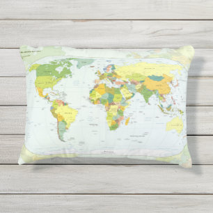 Coussin D'extérieur Carte mondiale Globe Pays Atlas