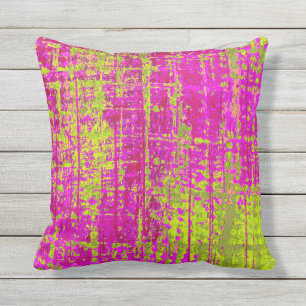 Coussin D'extérieur Chartreuse Kiss rose et vert Abstrait