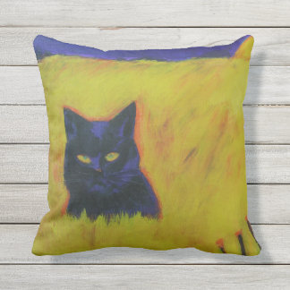 Coussin D'extérieur Chat dans le domaine jaune