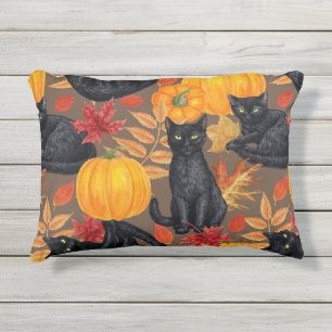Coussin D'extérieur Chats noirs et citrouilles 2