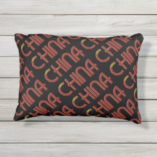 Coussin D'extérieur Chine Drapeau chinois Typographie