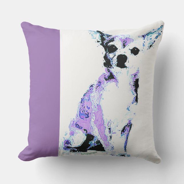 Coussin D'extérieur Chiwawa pourpre de carreau (de 4 couleurs) (Recto)
