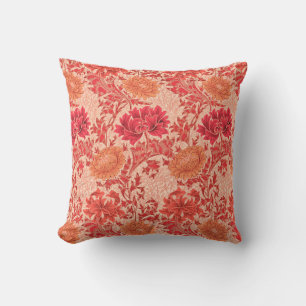 Coussin D'extérieur Chrysanthèmes de William Morris, orange de corail