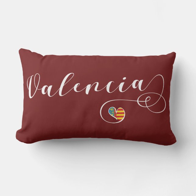 Coussin D'extérieur Coeur Drapeau Valencien, Valence, Espagne (Recto)