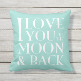 Coussin D'extérieur >Color< fait sur commande je t'aime à la lune et