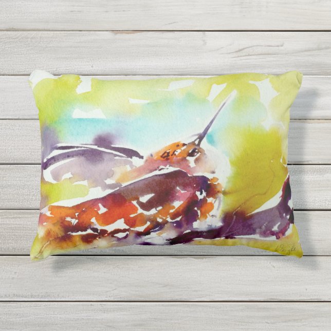 Coussin D'extérieur Copie de colibri "de perche de soirée" dessus (Devant)