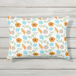 Coussin D'extérieur Coquilles Marines Escargot de Mer Fleur Orange