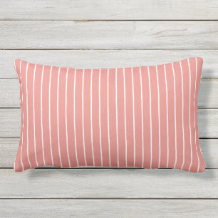 Coussin D'extérieur Corail Brûlé Blanc Rayures d'été extérieur