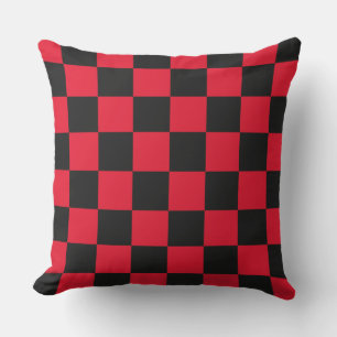 Coussin D'extérieur Couleur de fond DIY, Motif à damier noir