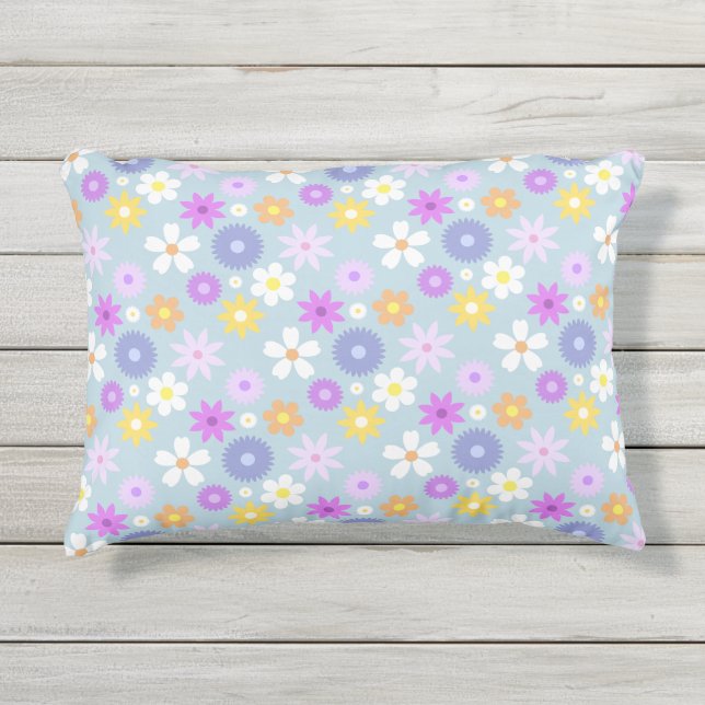 Coussin D'extérieur Couleurs pastel les années 70 style rétro (Devant)