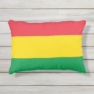 Coussin D'extérieur Couleurs Rasta Vert Jaune Rouge Grilles Motif Drap