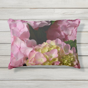Coussin D'extérieur Crème rose Hydrangeas jaune rose vert floral