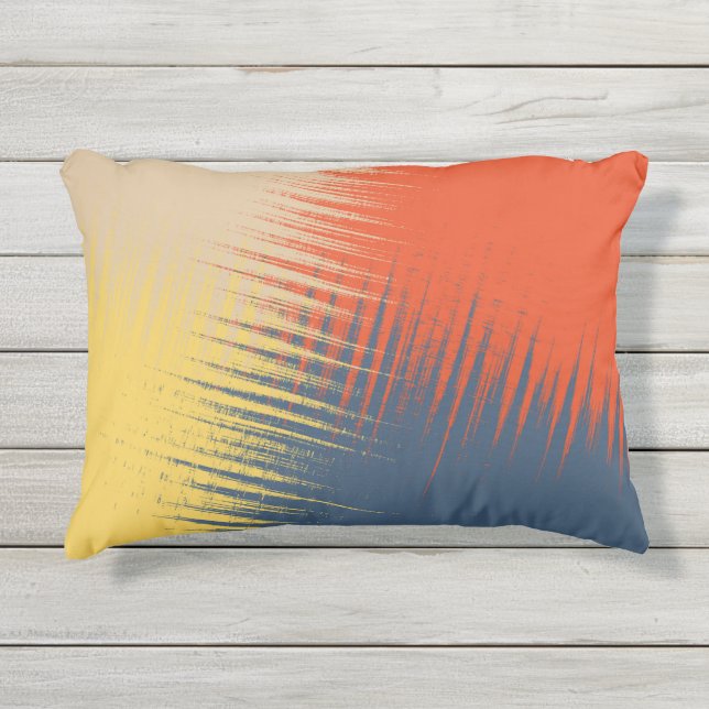 Coussin D'extérieur Crème rouge jaune bleu (Devant)