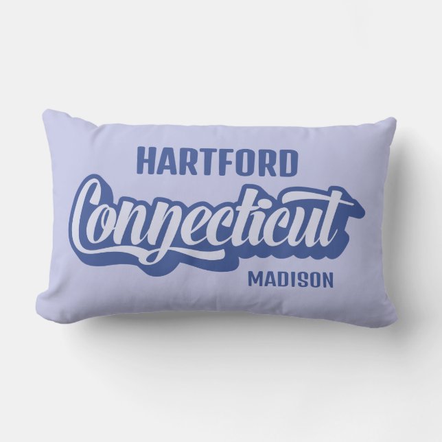 Coussin D'extérieur Custom Location & Name Connecticut (Recto)