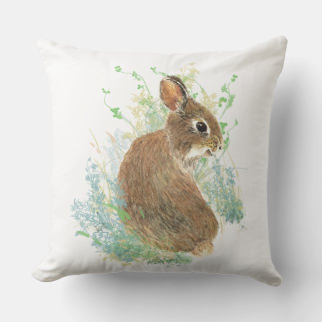 Coussin D'extérieur Cute Petit Lapin Lapin Art Animal Art (Recto)