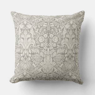 Coussin D'extérieur Damask Blanc Formel Intemporel Traditionnel