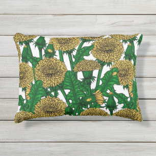 Coussin D'extérieur Dandelions sur blanc